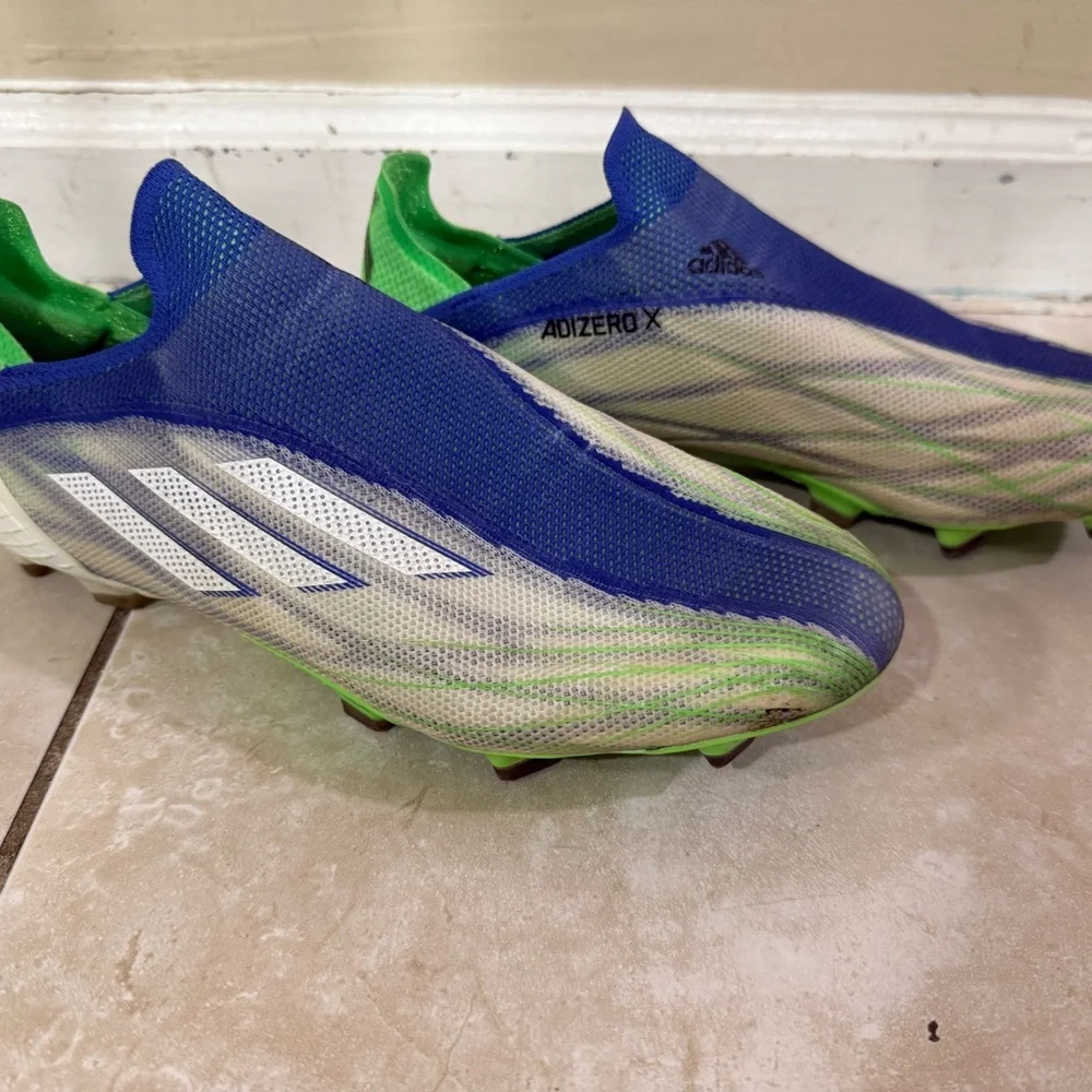 Adidas Blue and Green Soccer Cleats